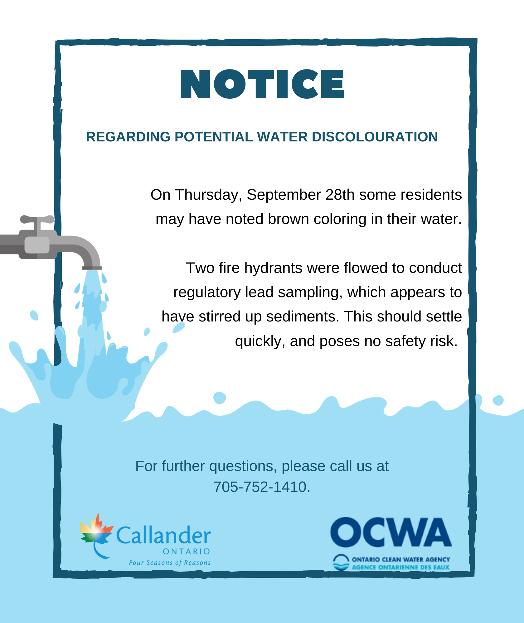 Notice Regarding Potential Water Discolouration